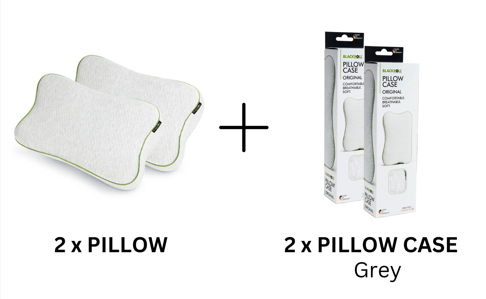 Blackroll Recovery Pillow Duo Pack | 2 x Memory Foam Pillows + Cases