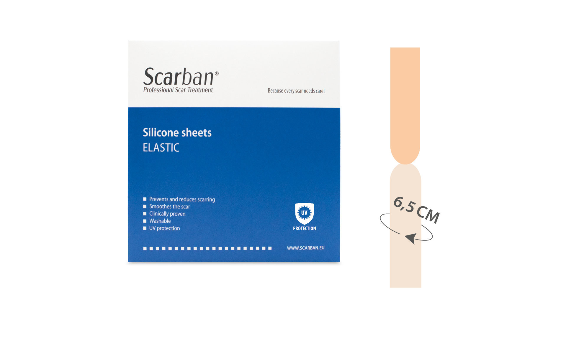 Scarban Elastic Finger Silicone Tape – medical-grade silicone scar sheets for fingers and hands