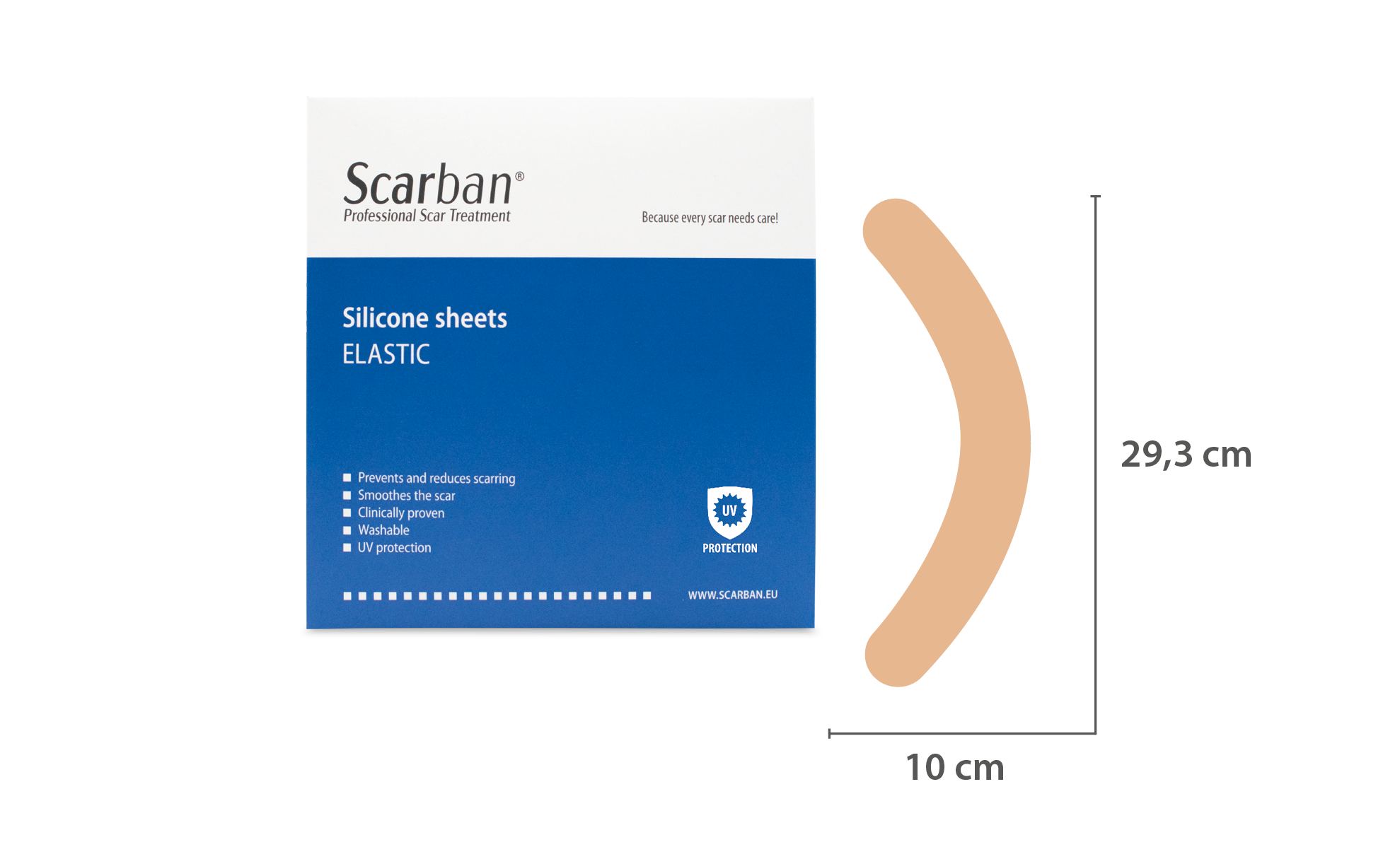 Scarban Breast Mamma Silicone Scar Sheet – reusable medical-grade sheeting for post-surgery breast scar care and treatment